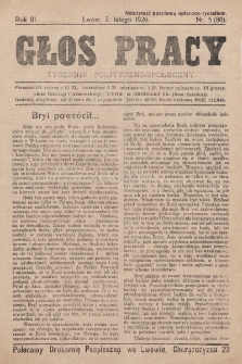 Głos Pracy : tygodnik polityczno-społeczny. 1926, nr 5