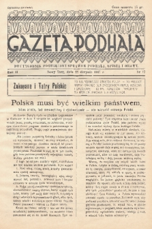 Gazeta Podhala : dwutygodnik poświęcony sprawom Podhala, Spisza i Orawy. 1937, nr 17