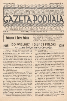 Gazeta Podhala : dwutygodnik poświęcony sprawom Podhala, Spisza i Orawy. 1937, nr 23