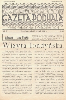 Gazeta Podhala : tygodnik poświęcony sprawom Podhala, Spisza i Orawy. 1939, nr 16