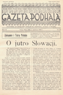 Gazeta Podhala : tygodnik poświęcony sprawom Podhala, Spisza i Orawy. 1939, nr 23