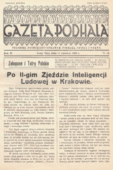 Gazeta Podhala : tygodnik poświęcony sprawom Podhala, Spisza i Orawy. 1939, nr 24