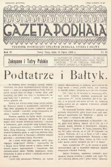 Gazeta Podhala : tygodnik poświęcony sprawom Podhala, Spisza i Orawy. 1939, nr 29