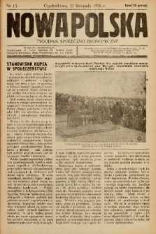Nowa Polska : tygodnik społeczno-ekonomiczny. 1936, nr 13