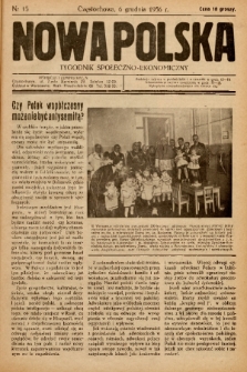 Nowa Polska : tygodnik społeczno-ekonomiczny. 1936, nr 15