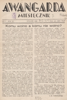 Awangarda : miesięcznik. 1933, nr 1