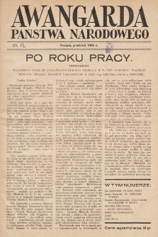 Awangarda Państwa Narodowego. 1934, nr 12