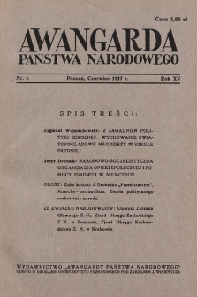 Awangarda Państwa Narodowego. 1937, nr 6