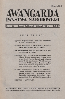 Awangarda Państwa Narodowego. 1937, nr 10-11