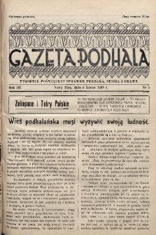 Gazeta Podhala : tygodnik poświęcony sprawom Podhala, Spisza i Orawy. 1938, nr 5