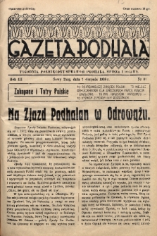Gazeta Podhala : tygodnik poświęcony sprawom Podhala, Spisza i Orawy. 1938, nr 31