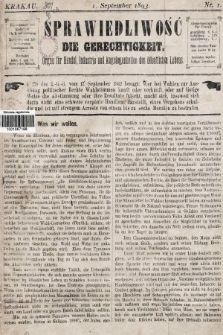 Sprawiedliwość = Die Gerechtigkeit : Organ für Handel, Industrie und Angelegenheiten des öffentlichen Lebens. 1893, nr 1