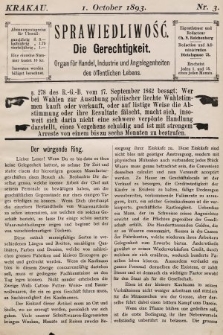 Sprawiedliwość = Die Gerechtigkeit : Organ für Handel, Industrie und Angelegenheiten des öffentlichen Lebens. 1893, nr 3