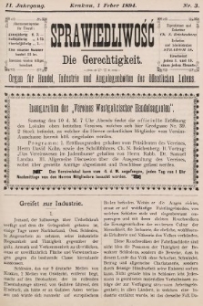 Sprawiedliwość = Die Gerechtigkeit : Organ für Handel, Industrie und Angelegenheiten des öffentlichen Lebens. 1894, nr 3