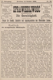 Sprawiedliwość = Die Gerechtigkeit : Organ für Handel, Industrie und Angelegenheiten des öffentlichen Lebens. 1894, nr 20