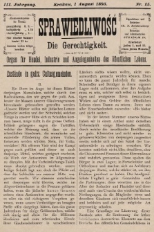 Sprawiedliwość = Die Gerechtigkeit : Organ für Handel, Industrie und Angelegenheiten des öffentlichen Lebens. 1895, nr 15