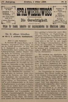 Sprawiedliwość = Die Gerechtigkeit : Organ für Handel, Industrie und Angelegenheiten des öffentlichen Lebens. 1896, nr 3