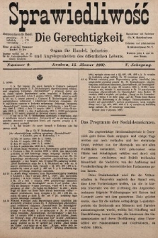 Sprawiedliwość = Die Gerechtigkeit : Organ für Handel, Industrie und Angelegenheiten des öffentlichen Lebens. 1897, nr 2