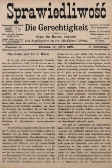 Sprawiedliwość = Die Gerechtigkeit : Organ für Handel, Industrie und Angelegenheiten des öffentlichen Lebens. 1897, nr 6