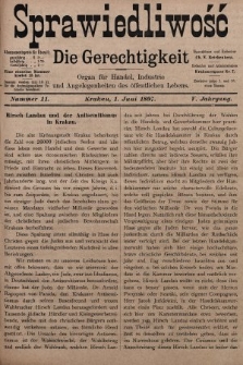 Sprawiedliwość = Die Gerechtigkeit : Organ für Handel, Industrie und Angelegenheiten des öffentlichen Lebens. 1897, nr 11