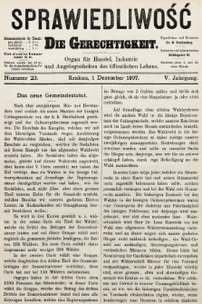 Sprawiedliwość = Die Gerechtigkeit : Organ für Handel, Industrie und Angelegenheiten des öffentlichen Lebens. 1897, nr 23