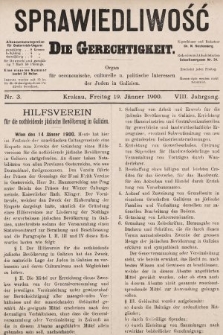Sprawiedliwość = Die Gerechtigkeit : Organ für oeconomische, culturelle u. politische Interessen der Juden in Galizien. 1900, nr 3
