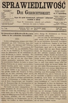 Sprawiedliwość = Die Gerechtigkeit : Organ für oeconomische, culturelle u. politische Interessen der Juden in Galizien. 1901, nr 7