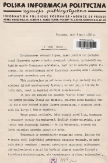 Polska Informacja Polityczna : agencja publicystyczna = Information Politique Polonaise : agence de presse. 1936, nr 1