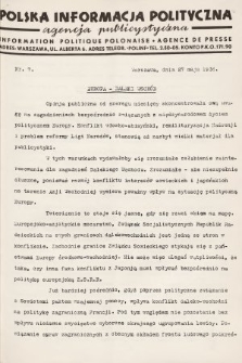 Polska Informacja Polityczna : agencja publicystyczna = Information Politique Polonaise : agence de presse. 1936, nr 7