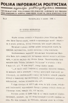 Polska Informacja Polityczna : agencja publicystyczna = Information Politique Polonaise : agence de presse. 1936, nr 8