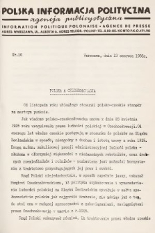 Polska Informacja Polityczna : agencja publicystyczna = Information Politique Polonaise : agence de presse. 1936, nr 10