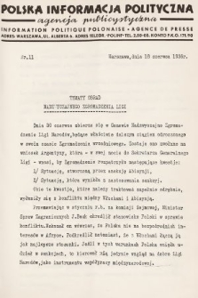 Polska Informacja Polityczna : agencja publicystyczna = Information Politique Polonaise : agence de presse. 1936, nr 11