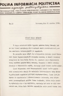 Polska Informacja Polityczna : agencja publicystyczna = Information Politique Polonaise : agence de presse. 1936, nr 12