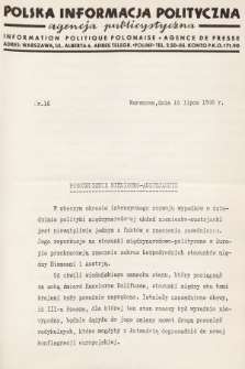 Polska Informacja Polityczna : agencja publicystyczna = Information Politique Polonaise : agence de presse. 1936, nr 16
