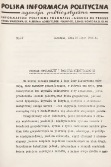 Polska Informacja Polityczna : agencja publicystyczna = Information Politique Polonaise : agence de presse. 1936, nr 19