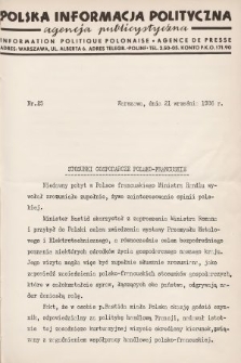 Polska Informacja Polityczna : agencja publicystyczna = Information Politique Polonaise : agence de presse. 1936, nr 25