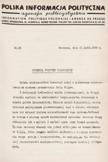 Polska Informacja Polityczna : agencja publicystyczna = Information Politique Polonaise : agence de presse. 1936, nr 29