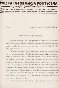 Polska Informacja Polityczna : agencja publicystyczna = Information Politique Polonaise : agence de presse. 1936, nr 34