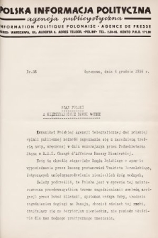 Polska Informacja Polityczna : agencja publicystyczna = Information Politique Polonaise : agence de presse. 1936, nr 36