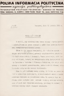 Polska Informacja Polityczna : agencja publicystyczna = Information Politique Polonaise : agence de presse. 1936, nr 39