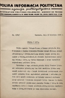 Polska Informacja Polityczna : agencja publicystyczna = Information Politique Polonaise : agence de presse. 1938, nr 3