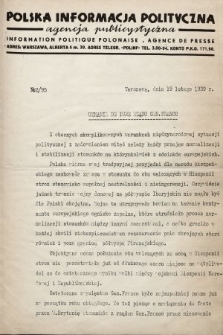 Polska Informacja Polityczna : agencja publicystyczna = Information Politique Polonaise : agence de presse. 1939, nr 2