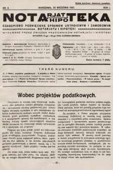 Notarjat-Hipoteka : czasopismo poświęcone sprawom ustrojowym i zawodowym notarjatu i hipoteki. 1931, nr 2