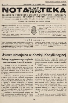 Notarjat-Hipoteka : czasopismo poświęcone sprawom ustrojowym i zawodowym notarjatu i hipoteki. 1932, nr 3