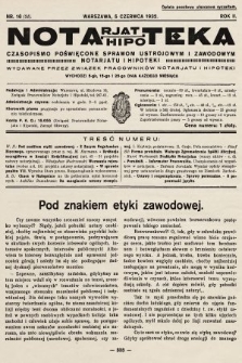 Notarjat-Hipoteka : czasopismo poświęcone sprawom ustrojowym i zawodowym notarjatu i hipoteki. 1932, nr 16