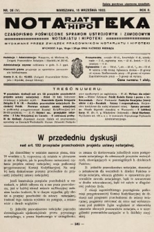 Notarjat-Hipoteka : czasopismo poświęcone sprawom ustrojowym i zawodowym notarjatu i hipoteki. 1932, nr 26