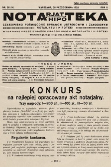 Notarjat-Hipoteka : czasopismo poświęcone sprawom ustrojowym i zawodowym notarjatu i hipoteki. 1932, nr 30