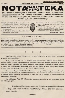 Notarjat-Hipoteka : czasopismo poświęcone sprawom ustrojowym i zawodowym notarjatu i hipoteki. 1932, nr 36