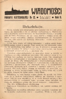 Wiadomości Parafii Katedralnej. 1938, nr 12