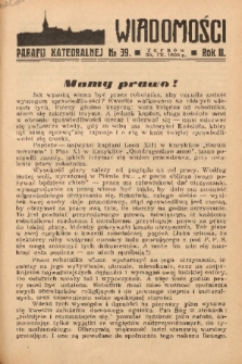 Wiadomości Parafii Katedralnej. 1938, nr 39
